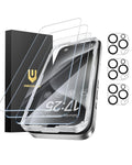 Tempered Glass Screen Protector 3-Pack for iPhone 15 Pro Max + 3 Camera Lens Guards 9H – Clear 6.7in