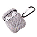 Rhinestone AirPods Case Shockproof Keychain – White