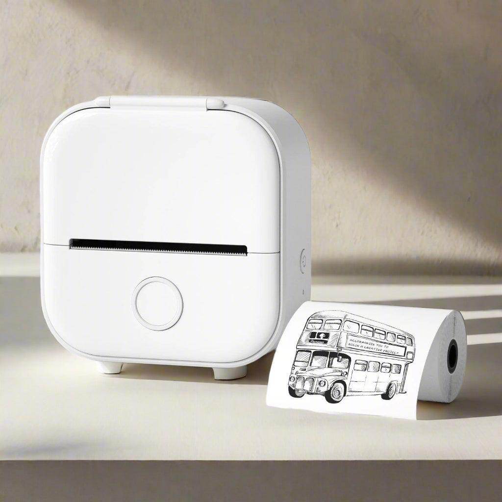 Portable inkless label printer for home use