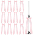 Candle Holders Set 12 Bow Decorative Table Centrepieces Ribbon Party Supplies – Pink