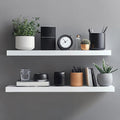Floating Shelves Set of 2 Modern Decorative Wall Storage – 40 x 15 x 1.5 cm White