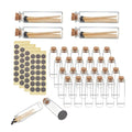Bulk Empty Match Jars with Cork Tops 24-Pack + 84 Striker Stickers – Clear Glass