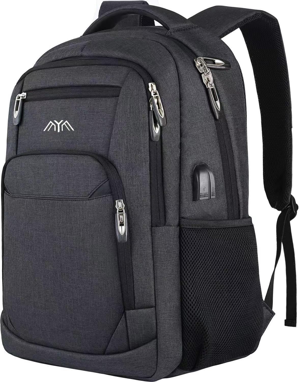 School Backpack USB Laptop Compartment 15.6-inch Teen Kids Adults Daypack – Charcoal