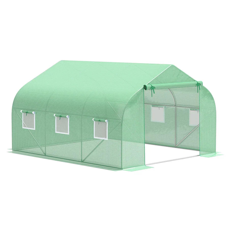 Large 11.5' x 10' Outdoor Walk-In Greenhouse with Ventilation Windows