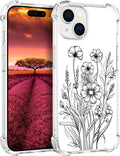 Apple iPhone 15 Floral Clear Silicone Case Slim Designer Cute – Clear iPhone 15