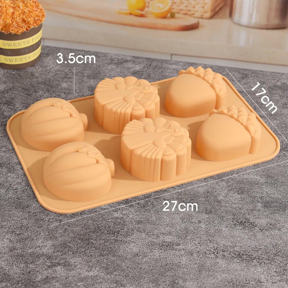 3D Pongal Love Heart Silicone Baking Mold