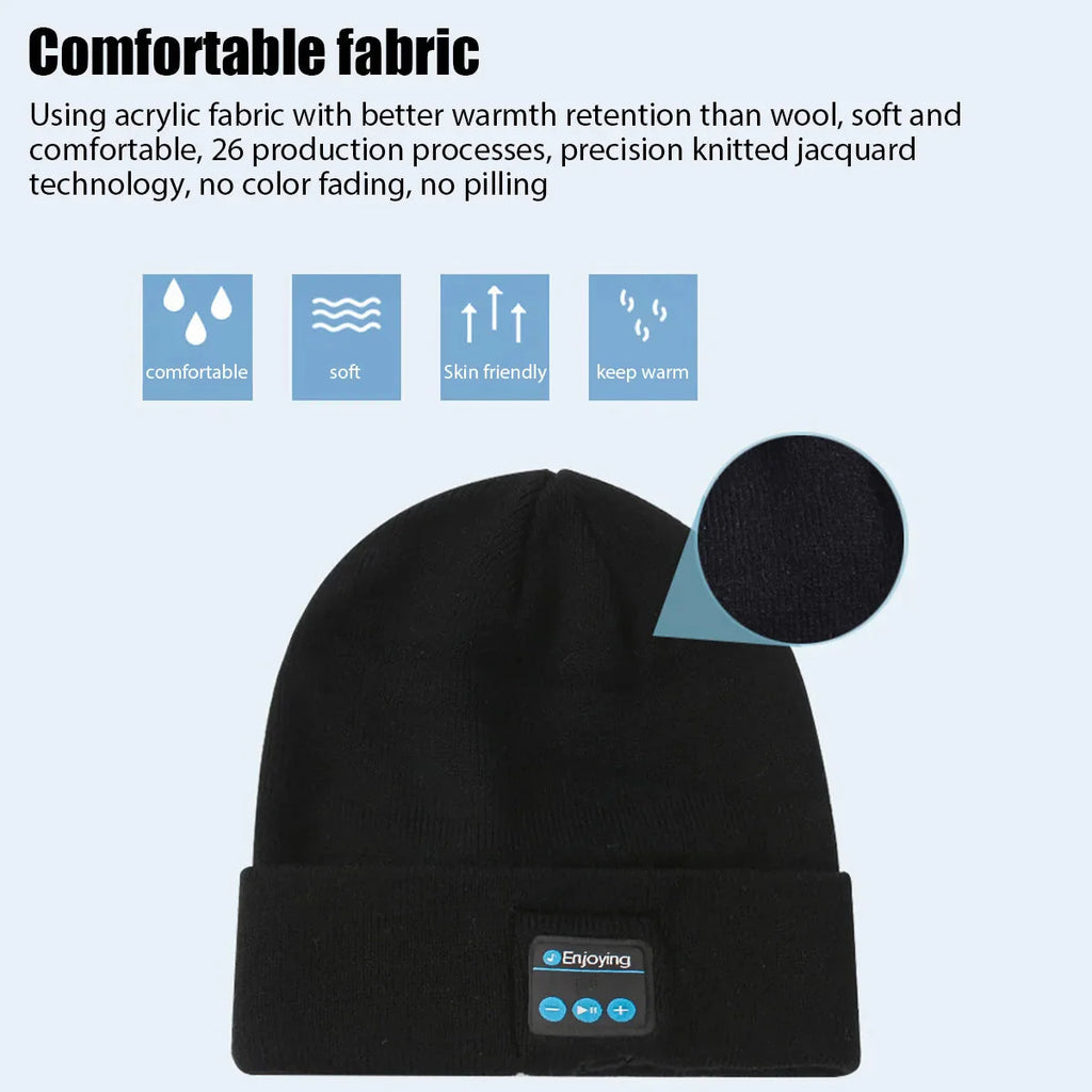 🎶 Wireless Bluetooth Music Hat – Winter Knitted Beanie with Headphones