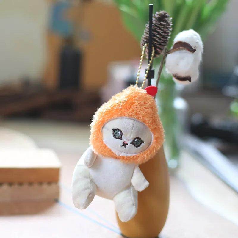 Shark Cat Fried Shrimp Plush Toy Keychain