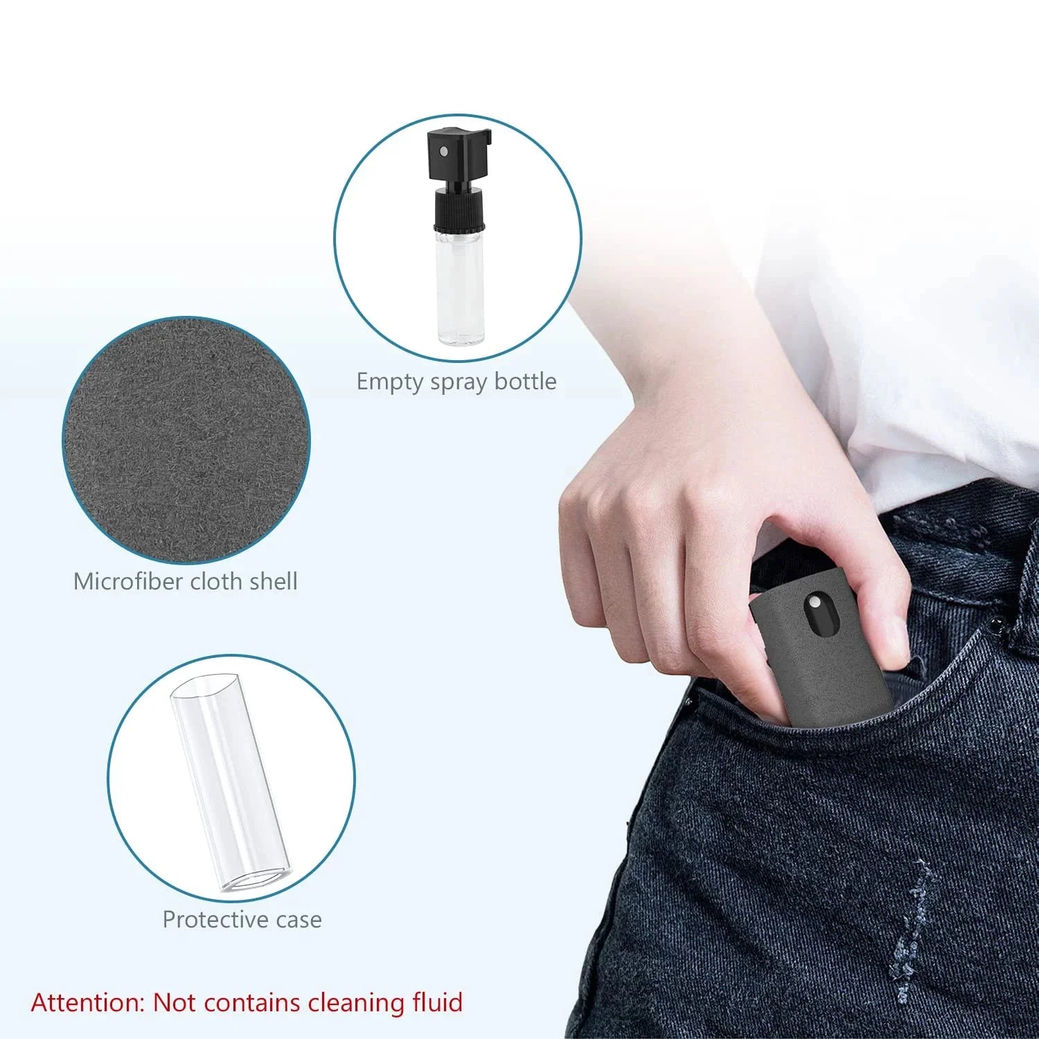 ✨ 2-in-1 Microfiber Screen Cleaner & Spray Bottle