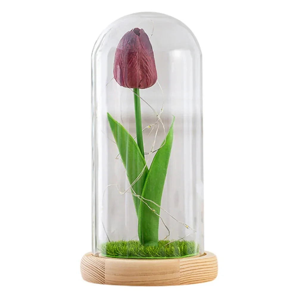 LED Glass Rose Tulip Ornament
