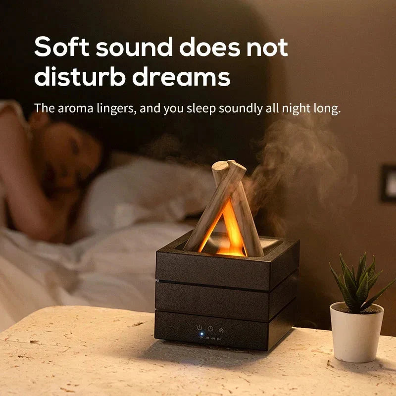 🔥 280ml Flame Aroma Diffuser – USB Humidifier with Remote & LED Light