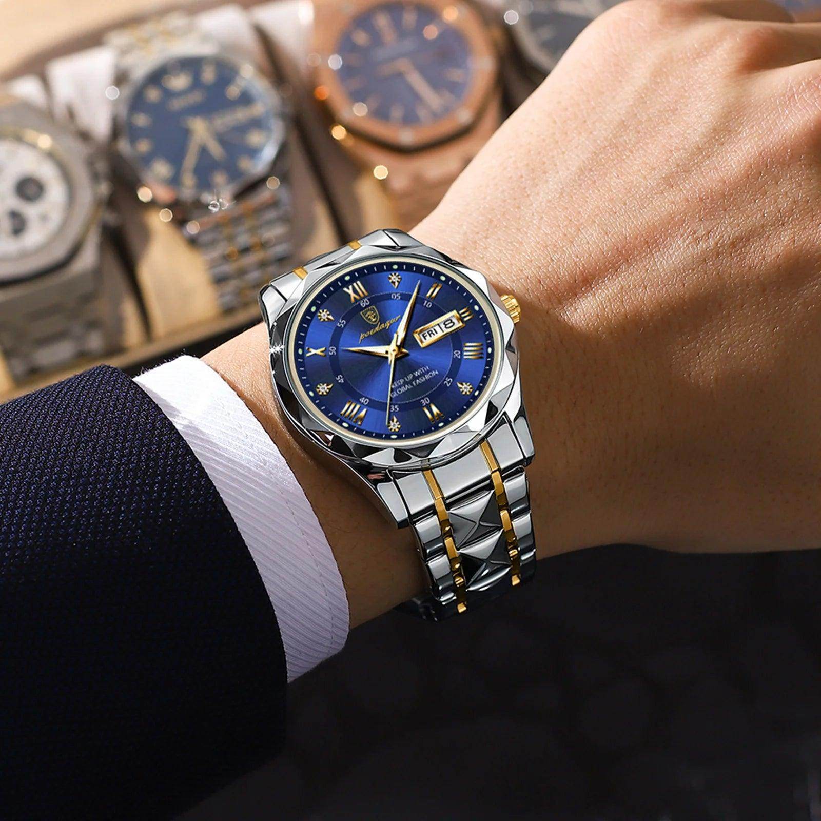Luxury Wristwatch Stainless Steel Quartz Men's Watch