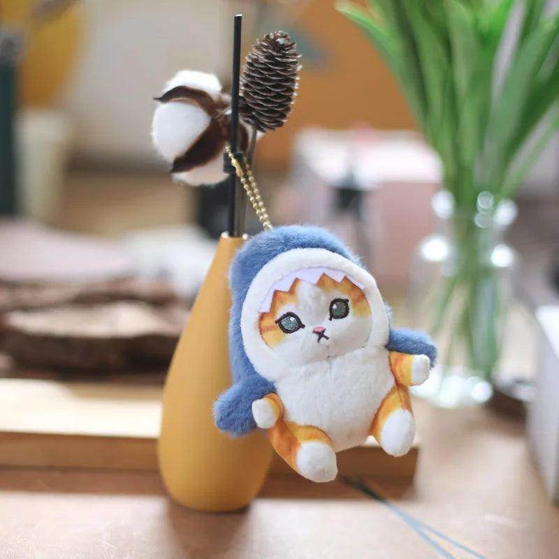 Shark Cat Fried Shrimp Plush Toy Keychain