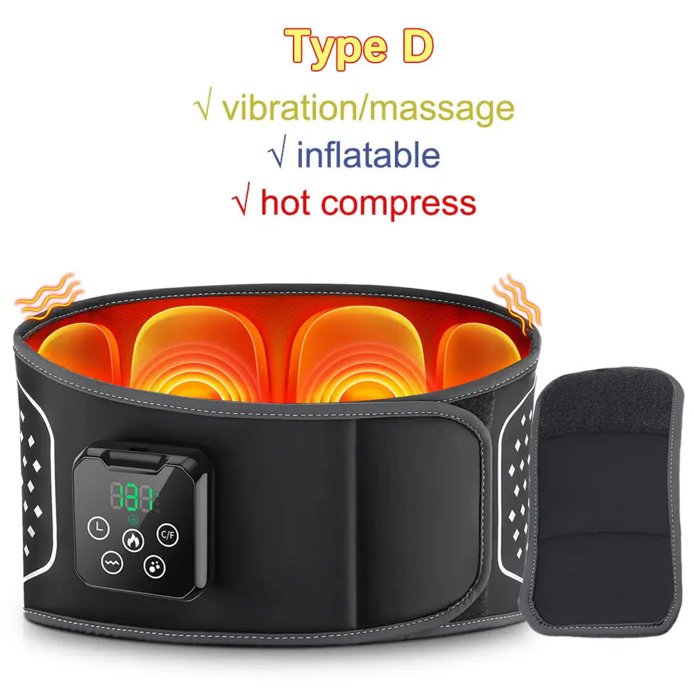 🔥 Heating Waist Massager Belt – Vibration & Inflatable Heated Back Support