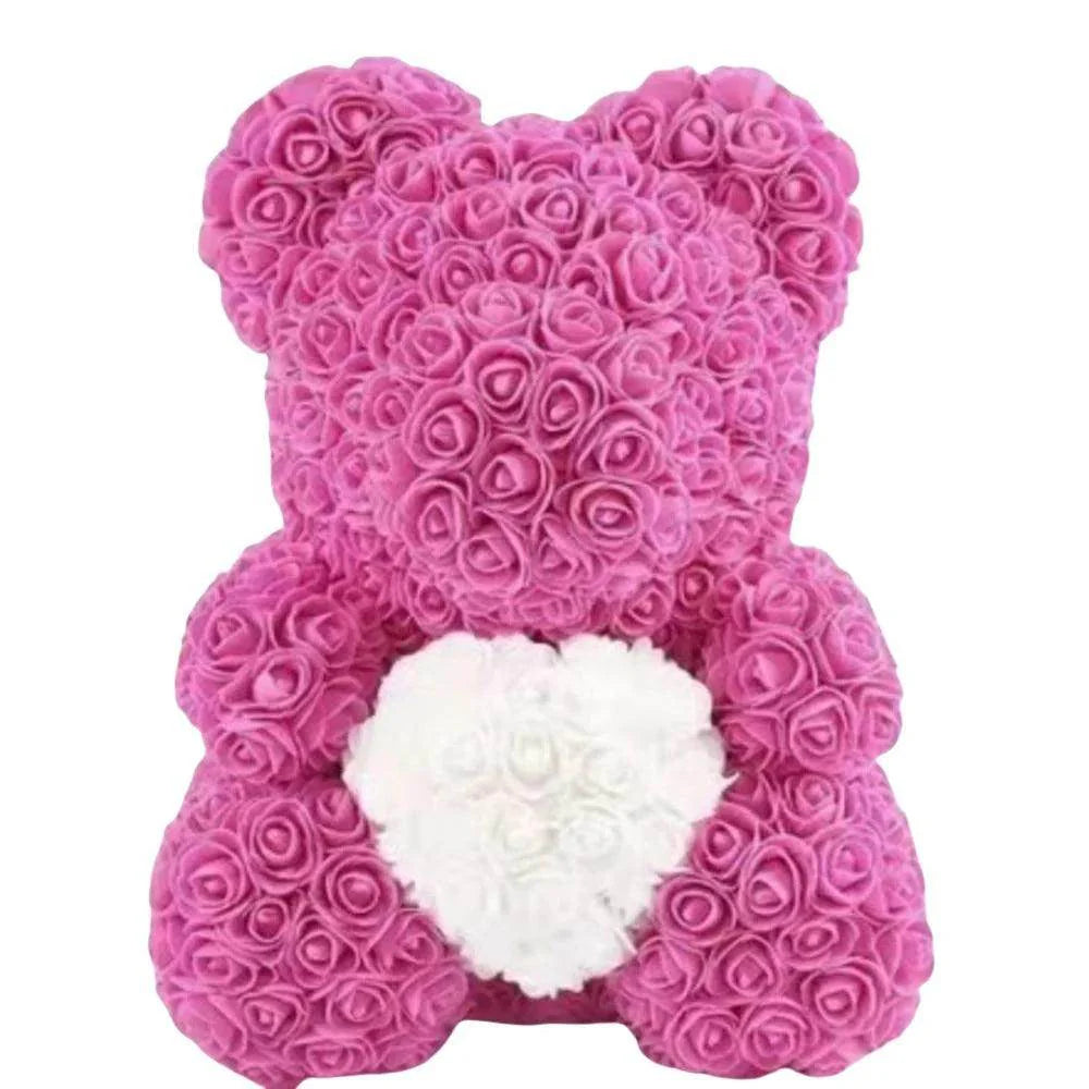 Artificial Foam Rose Panda Bear