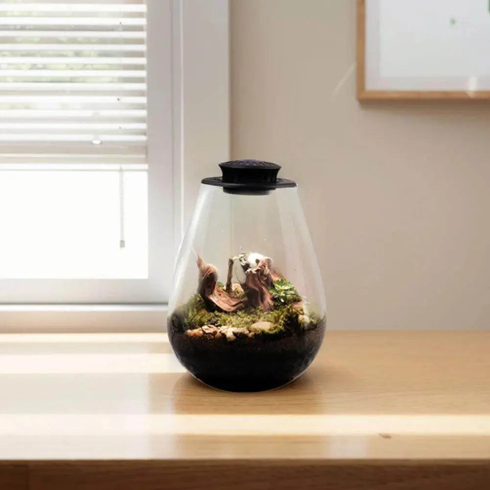 Glass Plant Terrarium with Grow Light