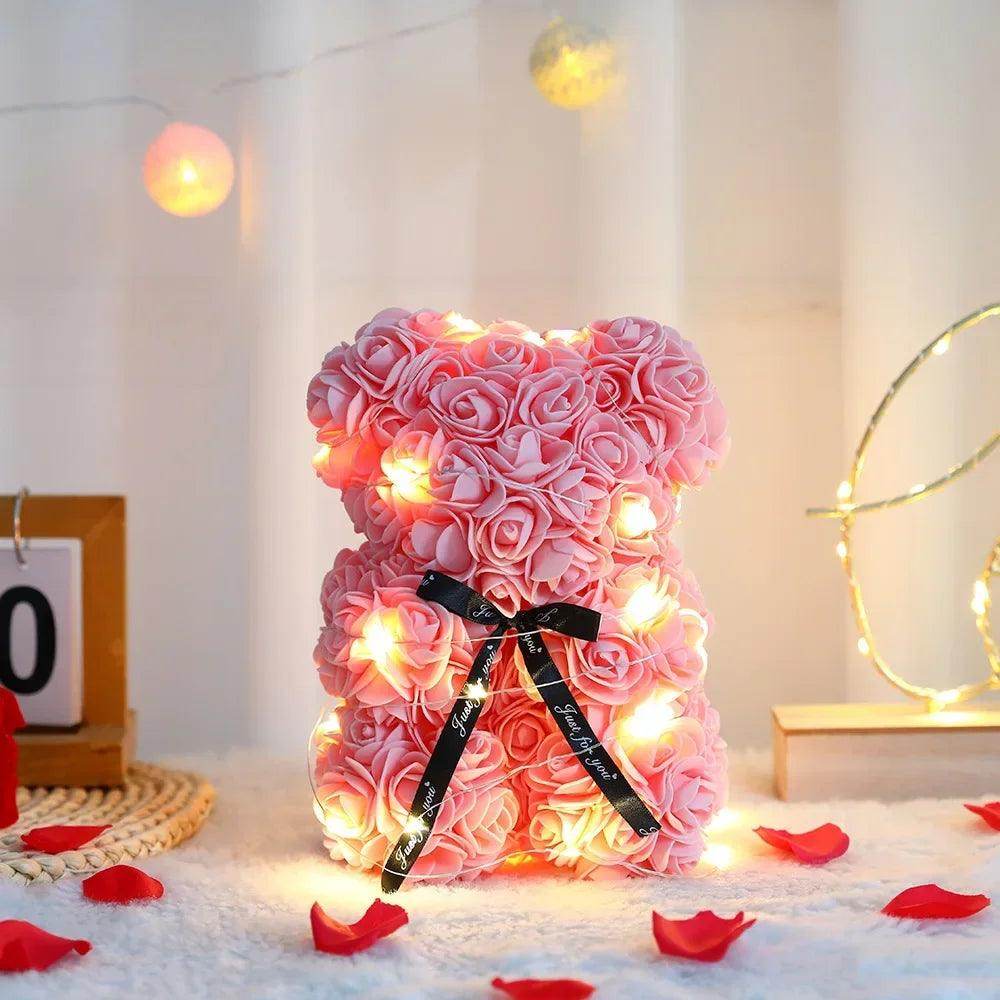 Teddy Rose Flower Bear with Gift Box