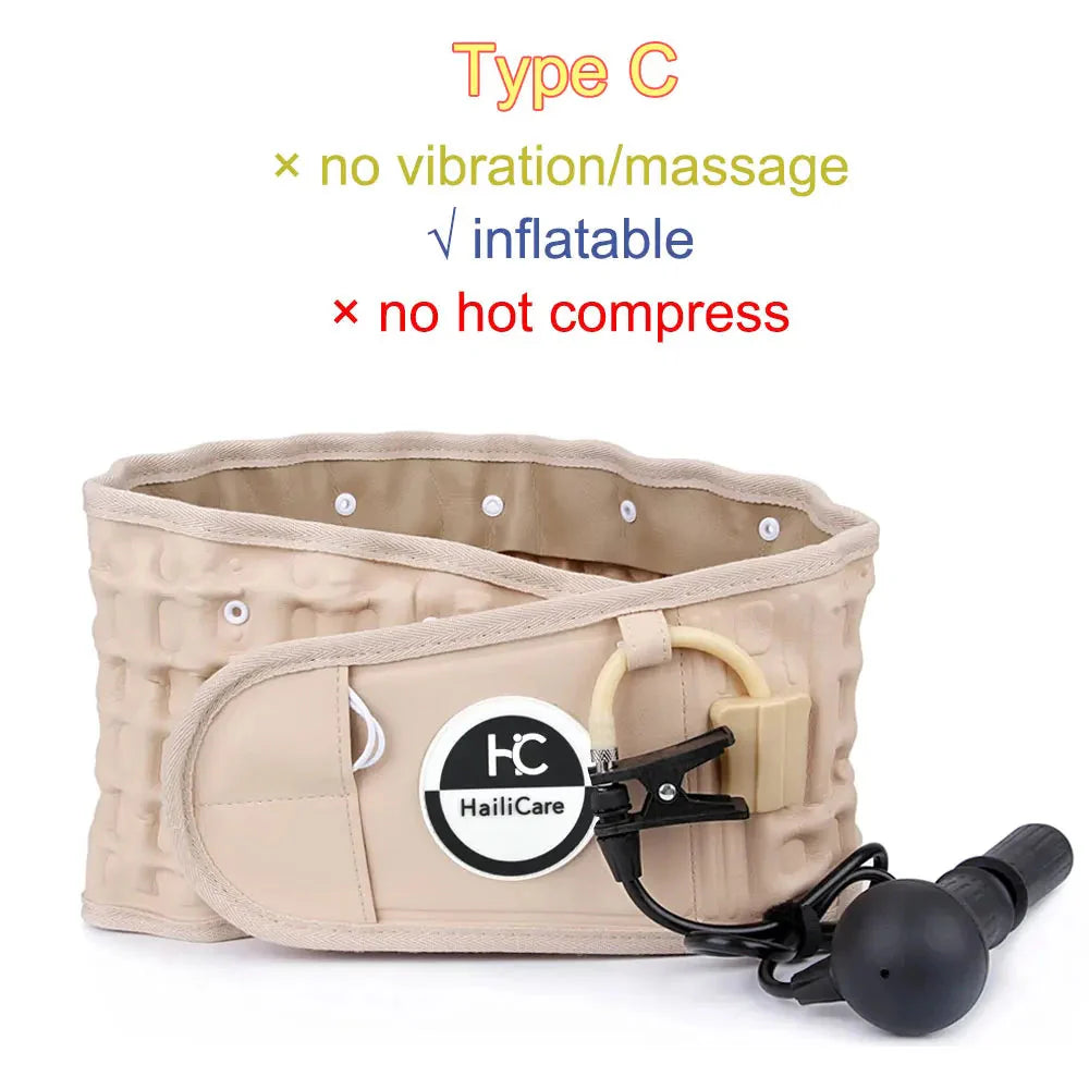 🔥 Heating Waist Massager Belt – Vibration & Inflatable Heated Back Support
