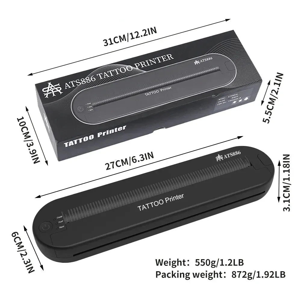 Wireless Tattoo Stencil Printer and Papers