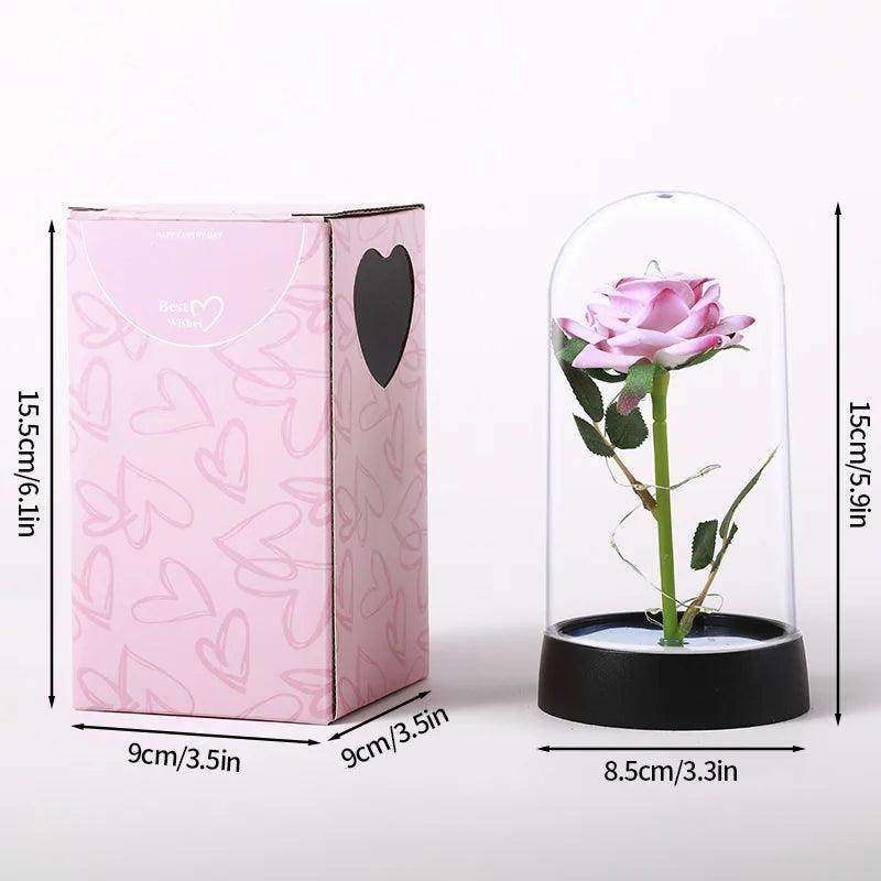 Enchanted Red Rose in Glass Dome