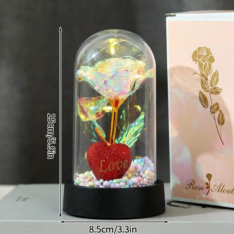 Enchanted Red Rose in Glass Dome