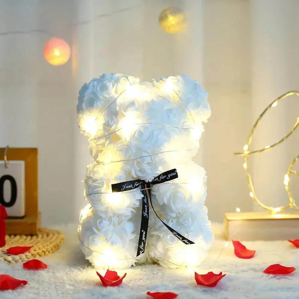 Teddy Rose Flower Bear with Gift Box