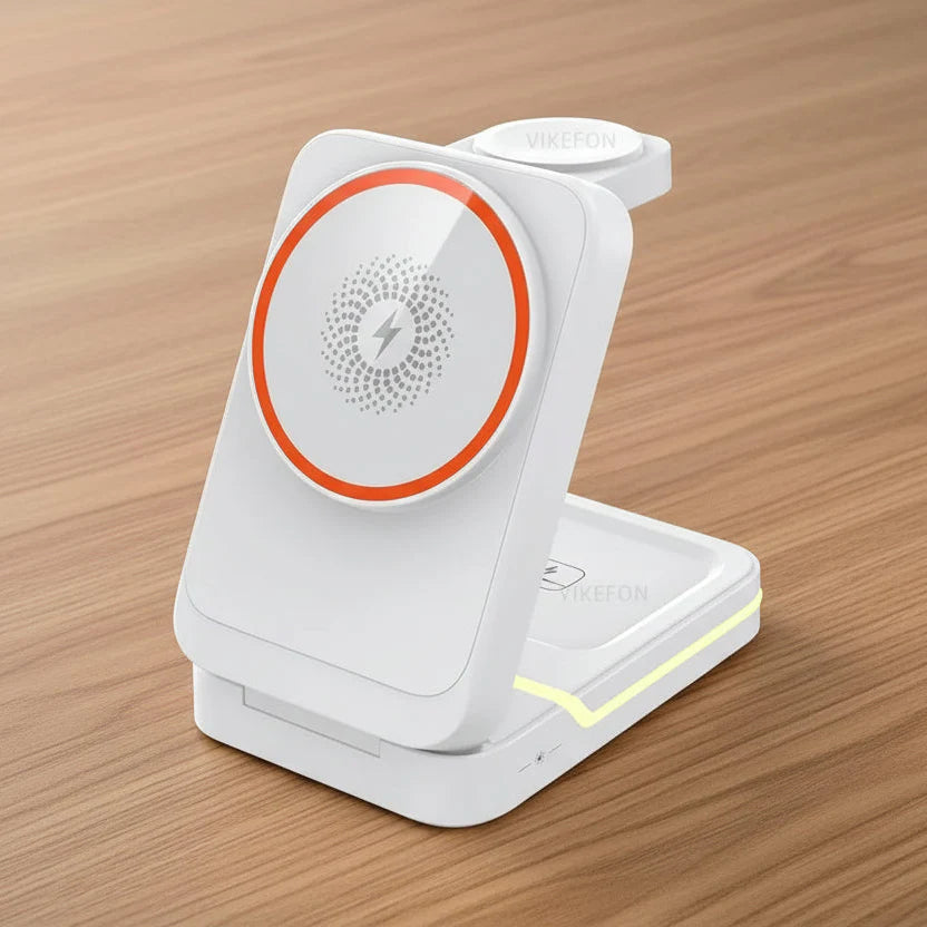 ⚡ 3-in-1 Magnetic Foldable Wireless Charger – MagSafe Travel Charging Stand