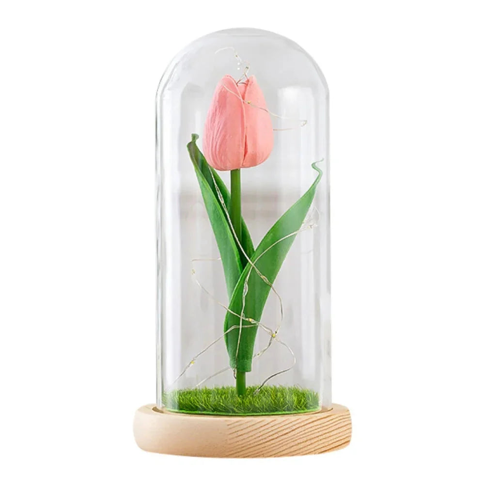 LED Glass Rose Tulip Ornament