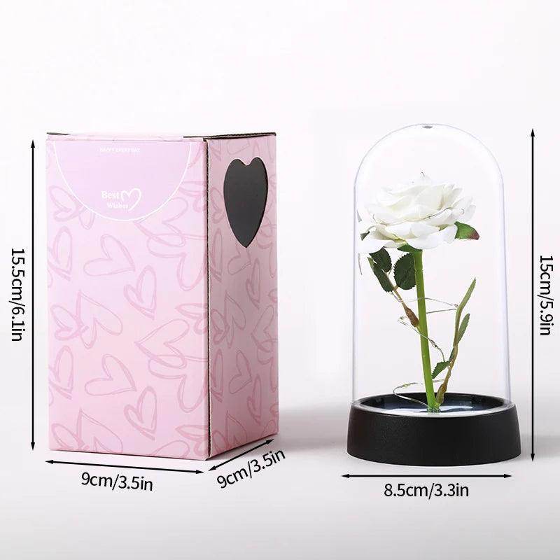 Enchanted Red Rose in Glass Dome