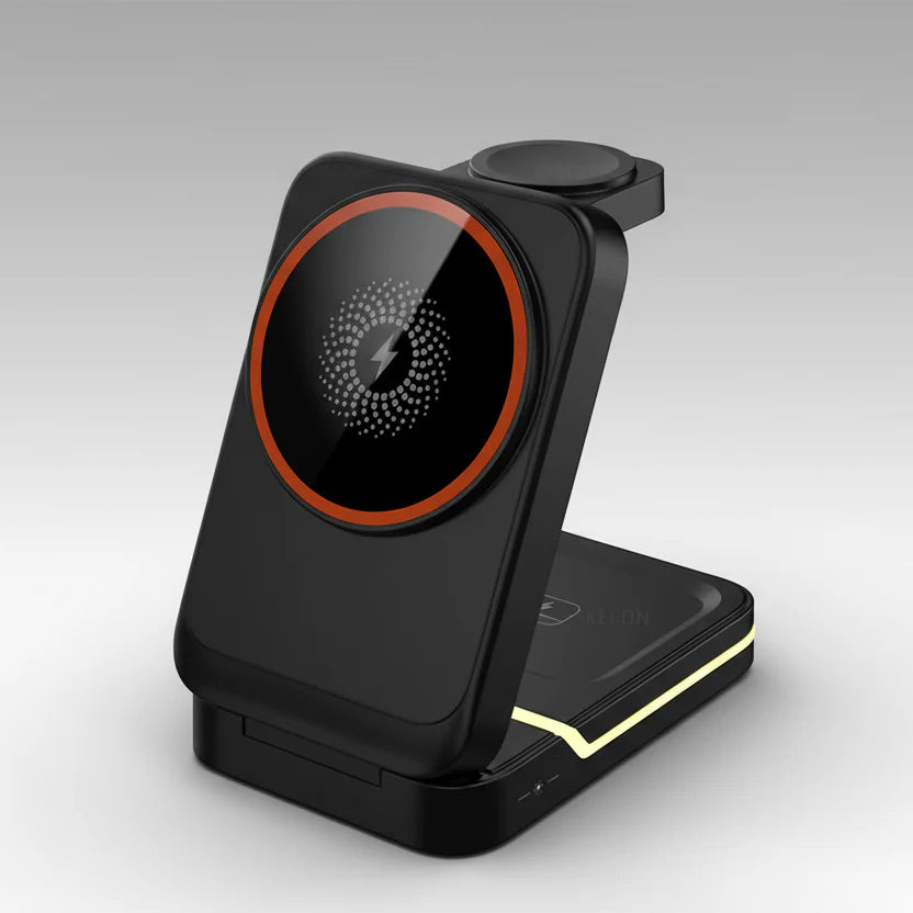 ⚡ 3-in-1 Magnetic Foldable Wireless Charger – MagSafe Travel Charging Stand