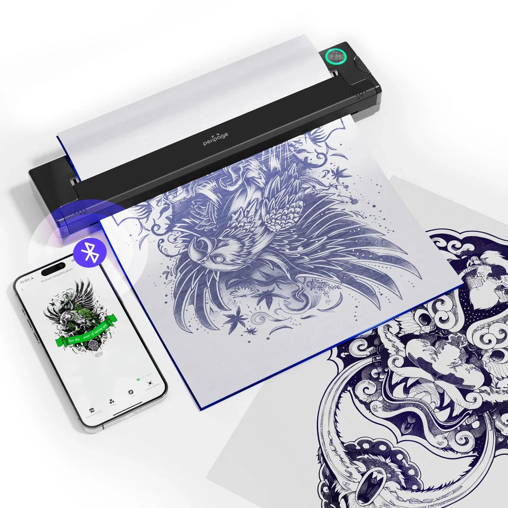 Wireless Tattoo Stencil Printer and Papers