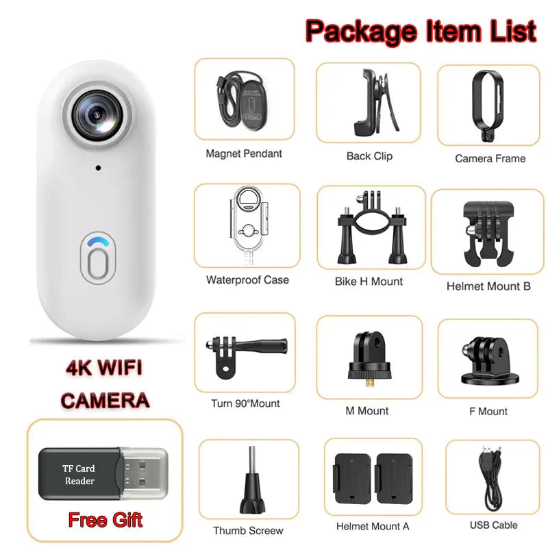 📷 Mini Sports Action Camera – 4K Ultra Portable Wireless Body Cam