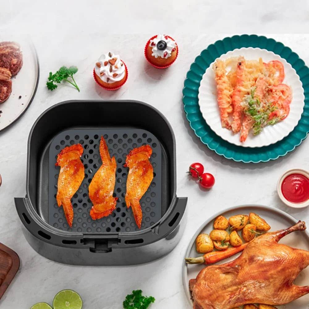 Square Reusable Air Fryer Liners – Non-Stick, Heat-Resistant & Eco-Friendly