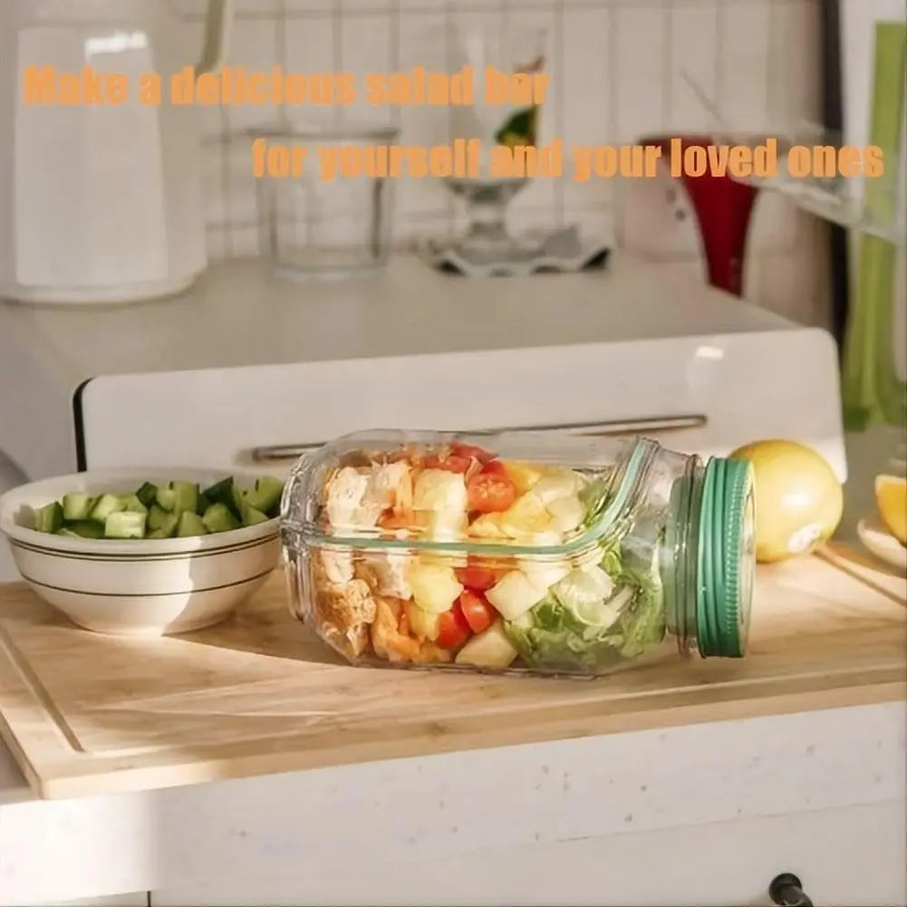Salad Pod with Side Hatch – Leakproof Meal Prep Salad Container