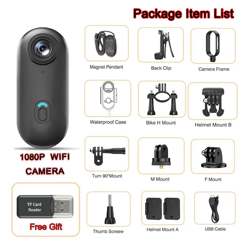 📷 Mini Sports Action Camera – 4K Ultra Portable Wireless Body Cam