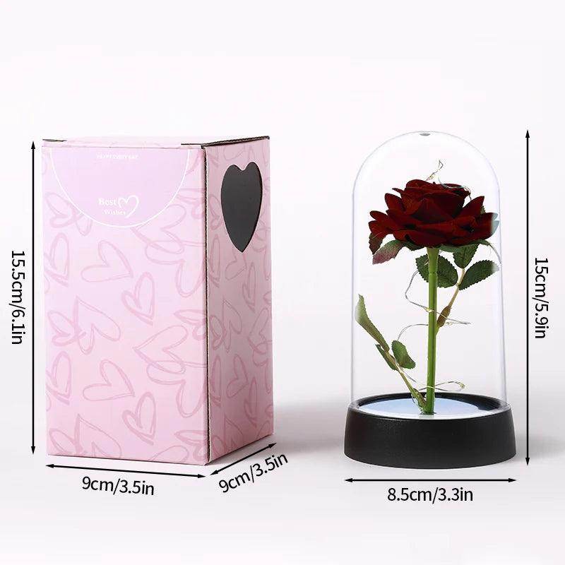 Enchanted Red Rose in Glass Dome