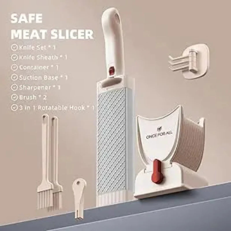 Manual Meat Slicer & Cleaver Set – Slice Strip & Cube Fresh Meat