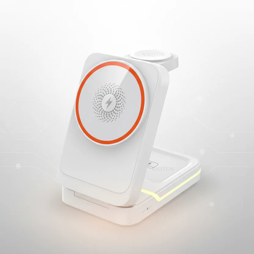 ⚡ 3-in-1 Magnetic Foldable Wireless Charger – MagSafe Travel Charging Stand