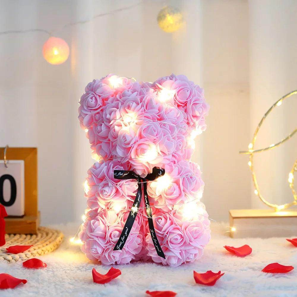 Teddy Rose Flower Bear