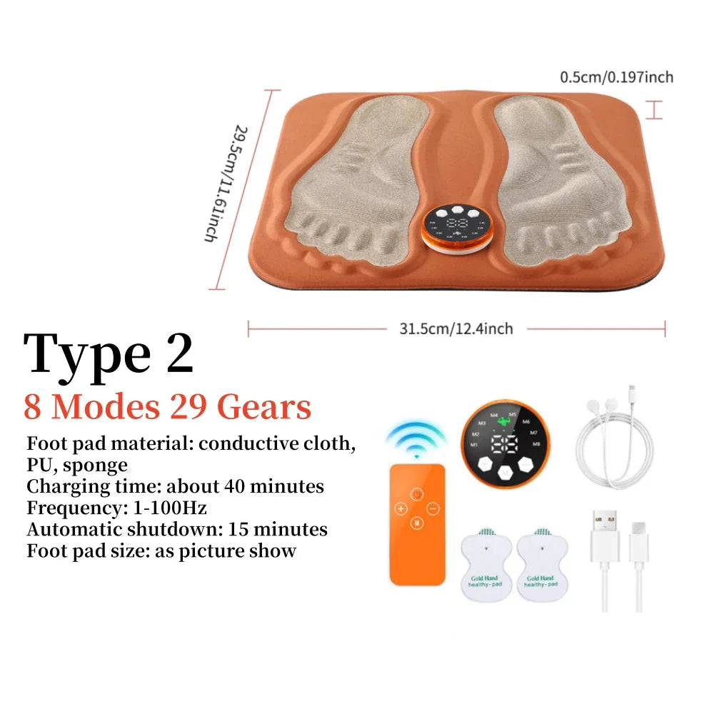 🦶 3D Foot Massage Mat – USB Rechargeable Electric Leg Massager