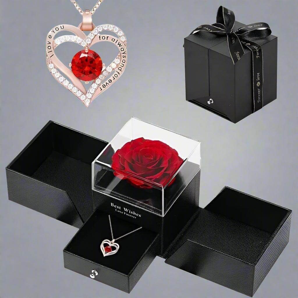 Luxurious Rose Gift Box Necklace