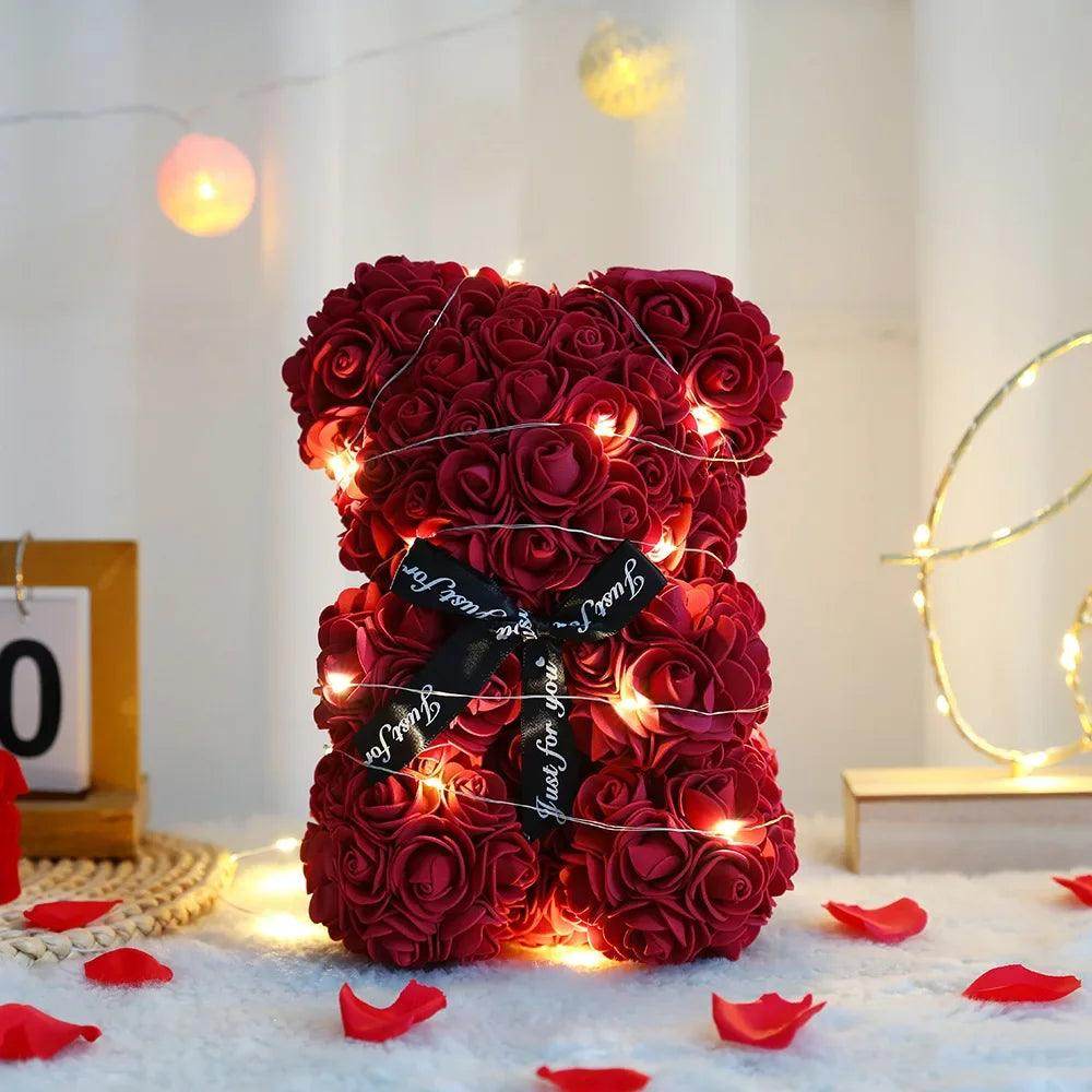 Teddy Rose Flower Bear