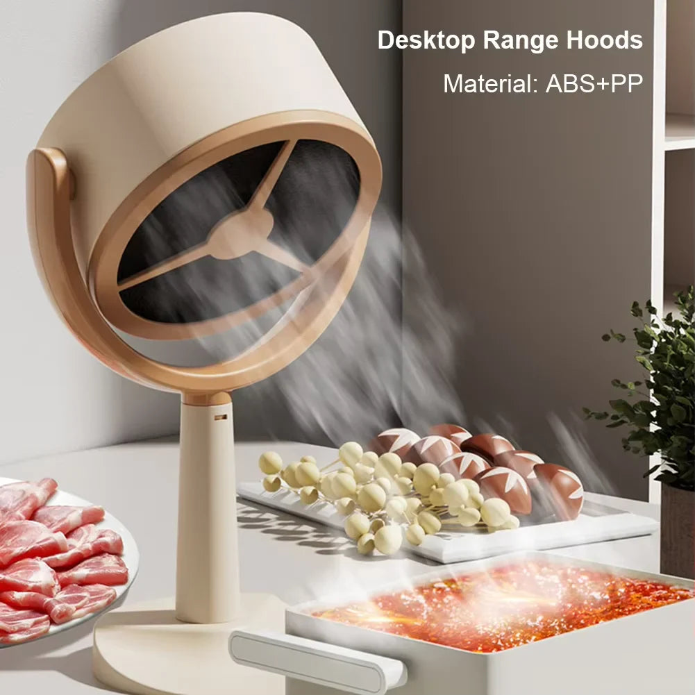 Portable Desktop Range Hood – Angle Exhaust Fan for Kitchen & BBQ