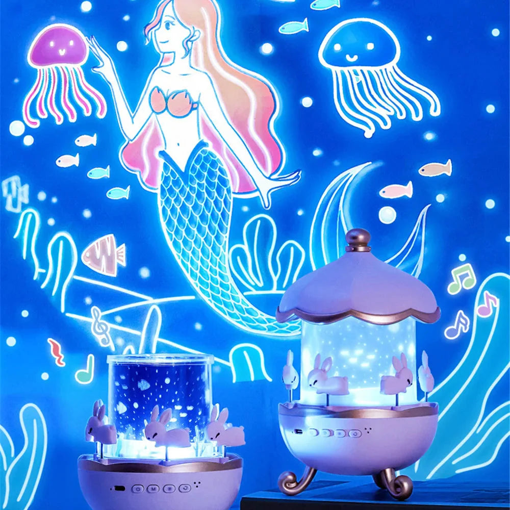 🌙 Kids Night Light Projector – USB Rechargeable LED Lamp