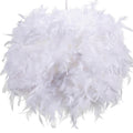 30cm White Feather Light Shade, Lamp Shade for Pendant Ceiling Light, Table Lamp, Floor Lamp, Fluffy Feather Lampshade Ceiling Light Shade for Living Room, Bedroom by Klass Home Collection
