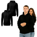 Unisex Black Hoodie Cotton Pullover Workwear Plain 2-Pack – M