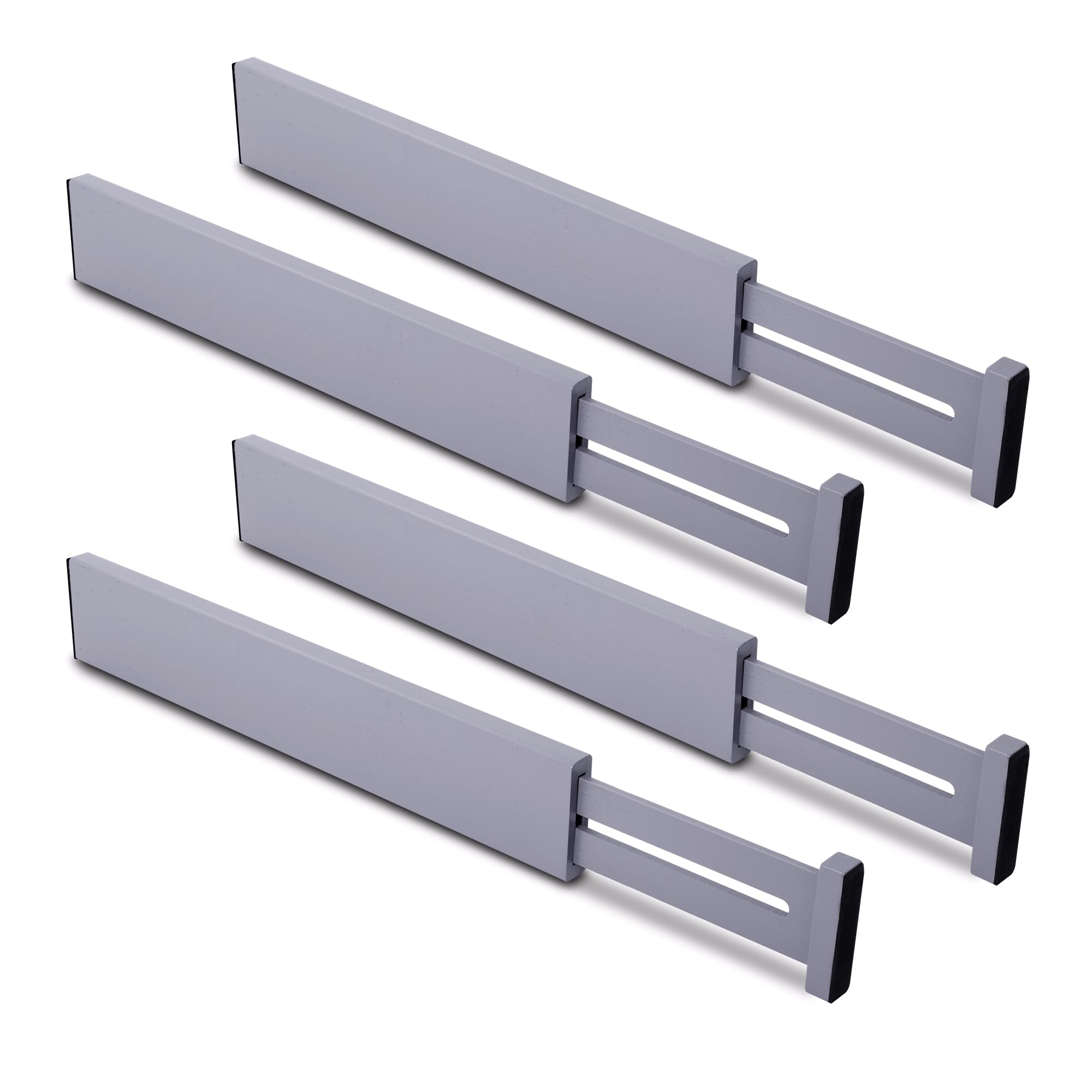 Utoplike Bamboo Drawer Dividers Adjustable 4 Pack – Kitchen/Bathroom