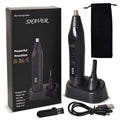2-in-1 Nose & Eyebrow Trimmer Rechargeable USB-C Dual Stainless Blades Painless Facial Hair Trimmer – Silver