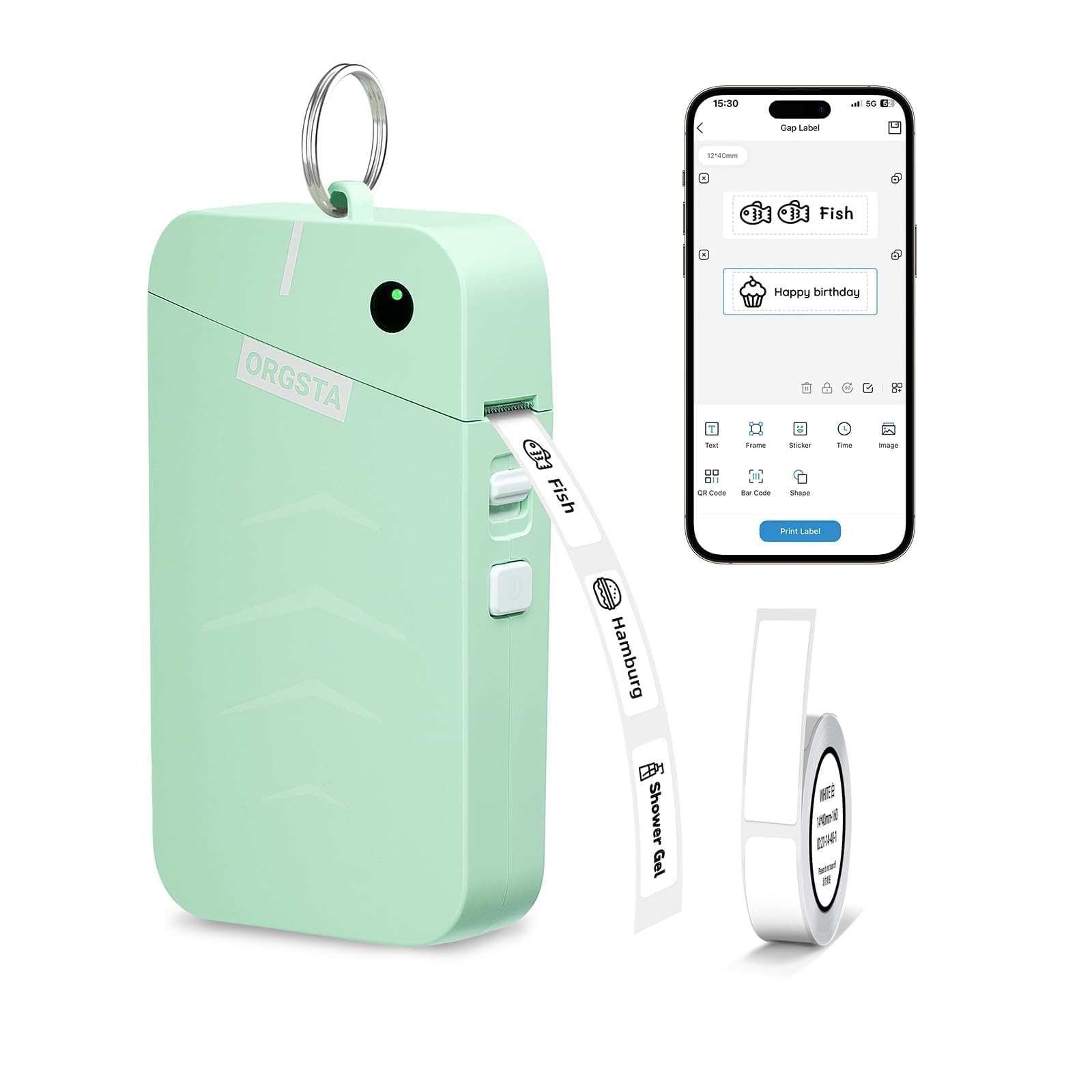 Label Maker Bluetooth Thermal Portable Handheld with Rechargeable 2000mAh for Tape – Black