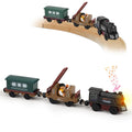 Train Toy Set Magnetic Battery Operated for Wooden Track – Retro Style 3 Pcs